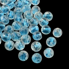 10 Glow In The Dark Glass Beads 8mm Lampwork Blue Jewelry Making Supplies Set