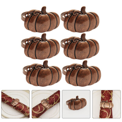 6pcs Halloween Napkin Rings Harvest Thanksgiving Pumpkin Napkin Holders