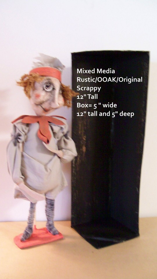 OOAK Collectable Art Doll "ModestMillie" Quirky/Mixed Media/ArtistMade