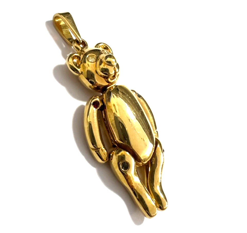 Pierre Lang PL Anhänger Teddybär Bär Zirkonia vergoldet 4,5cm bewegliche Glieder - Bild 3 von 4