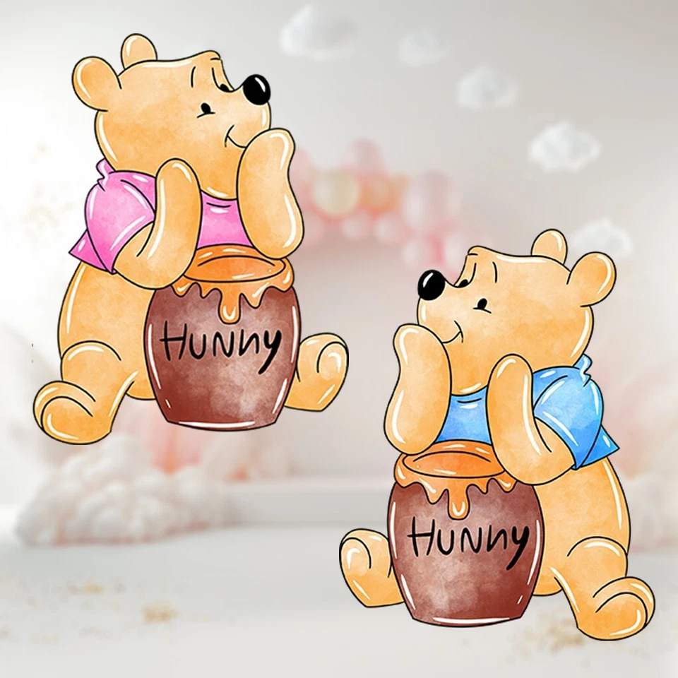 Decoración Recortada Clásica Winnie the Pooh, Set 2 Osos Bebé Cumpleaños, Baby Shower Foto 3 de 4