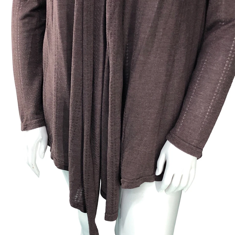 Fresh Produce Womens Size Med Large Sweater Brown Knit Cardigan Open USA Made - Image 3 of 4