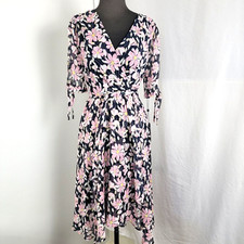 Tommy Hilfiger Women's Dress 1/2 Sleeve Lined Cross Top Full Skirt NEW $129 Sz 4