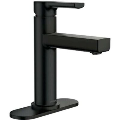 Moen 84627BL Rinza Single-Handle High Arc Bathroom Faucet - Matte Black