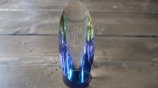 Vintage Iridescent Crystal LIBRA Paperweight 3.5 inches