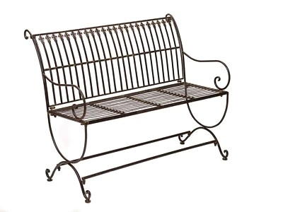 AUBAHO Nostalgia Banco de jardín Metal Hierro Estilo antiguo Muebles de jardín Banco de jardín Muebles de hierro