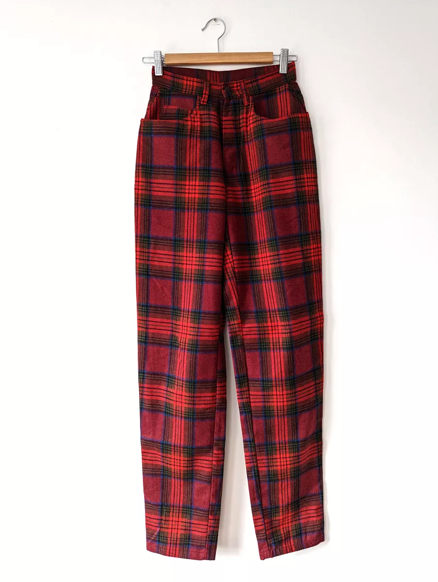 Plaid red pants deals