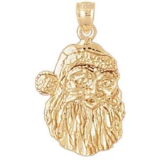 New 14k Yellow Gold Santa Clause Pendant