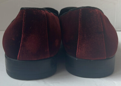 Aldo Red Wine Burgandy Luxe Velvet Loafers Men display picture 2