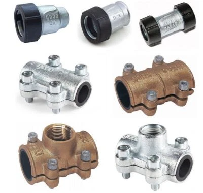 GEBO Temperguss-Dichtschelle Reparaturschelle Dichtungsschelle Schelle Messing