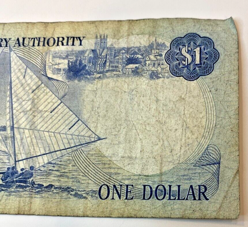 1984 Bermuda Monetary Authority one $1 Dollar Bank Not Queen Elizabeth II - Picture 5 of 6