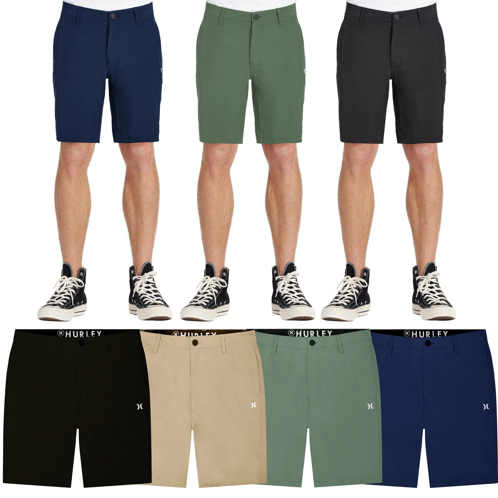 Mens Golf Shorts Stretch Quick Dry Casual Summer Walk Bermuda Chino Look Pants