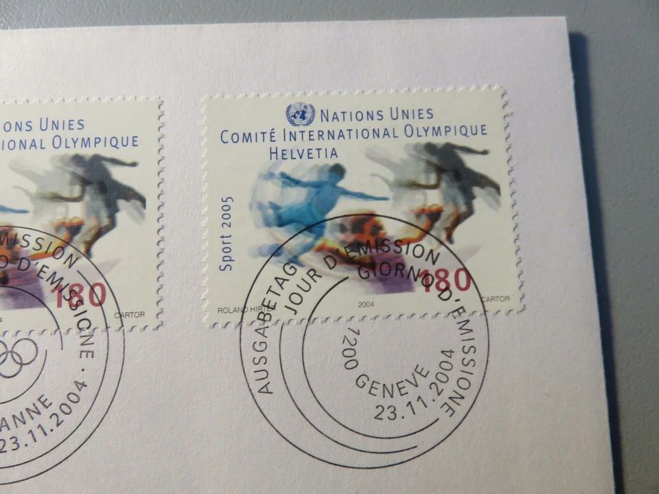 Sobre Primer Día NACIONES UNIDAS 23/11/2004 - Comité Olímpico 3 Valores - Imagen 4 de 4
