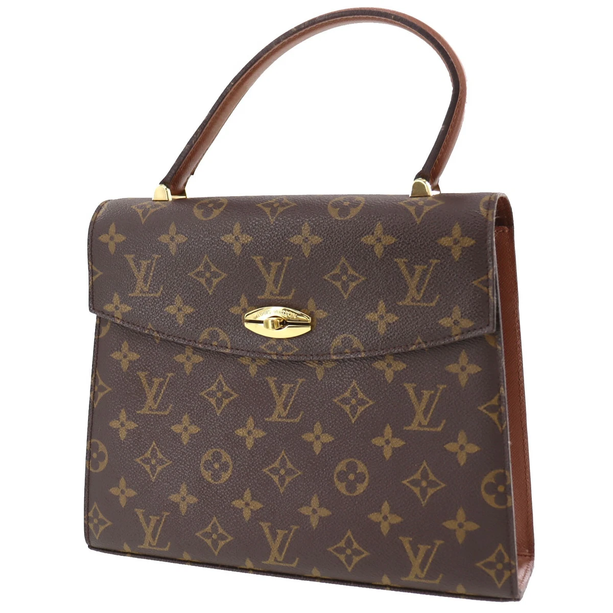 LOUIS VUITTON LV Malesherbes Used Handbag Brown Monogram M51379 France  #BF344 O