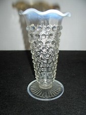 Vintage Fenton French Opalescent Hobnail Footed Vase 1