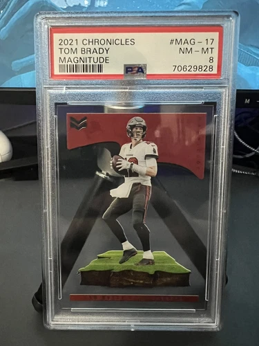 70629828 TOM BRADY 2021 Panini Chronicles Stars & Stripes Magnitude MAG17 PSA 8