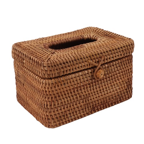 Rechteckige Rattan Stoffbox Abdeckung Rattan Gewebe Box Halter JJ - Bild 11 von 22