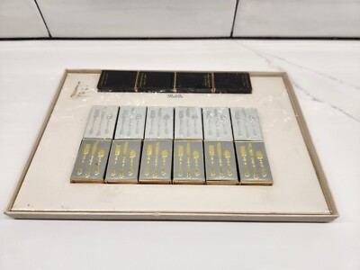 Vintage Set 12 Silver and Gold Silverware Matchbooks +Refill Match Makers Italy