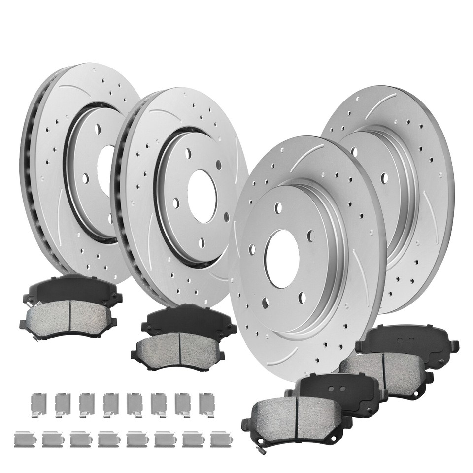 Front and Rear Drilled Rotors Brake Pads for Dodge Journey Grand