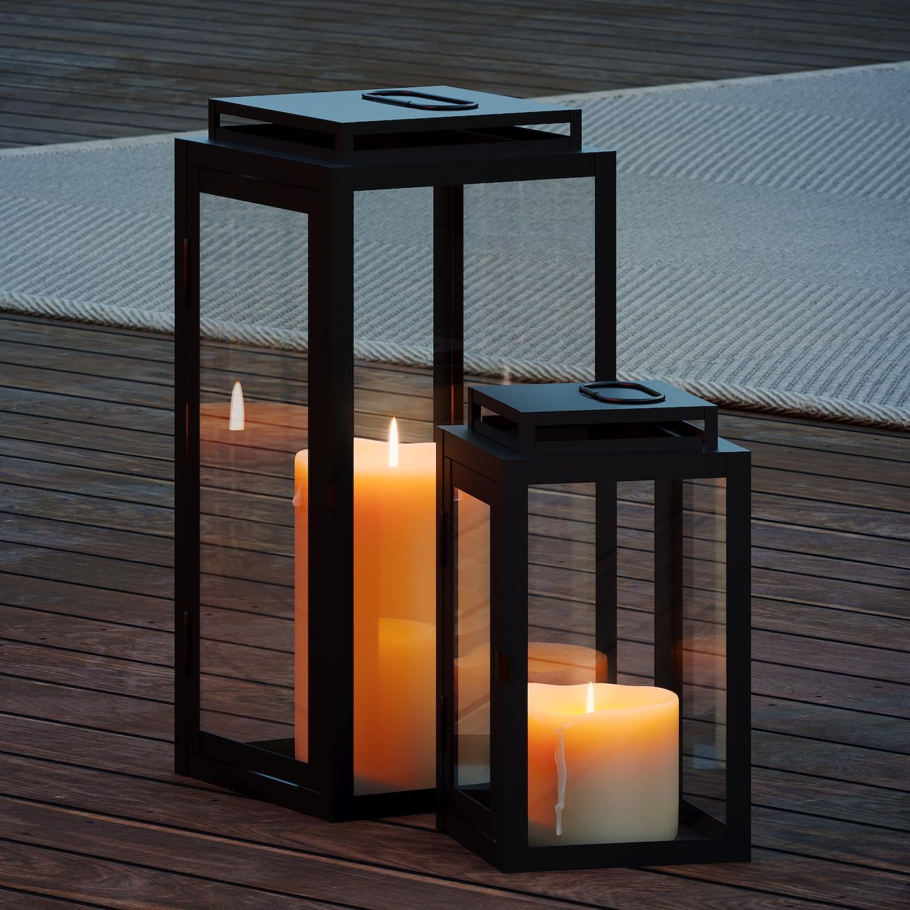 ® Set Di 2 Lanterne Da Giardino, Decorazione per La Casa per Interni Ed Esterni,