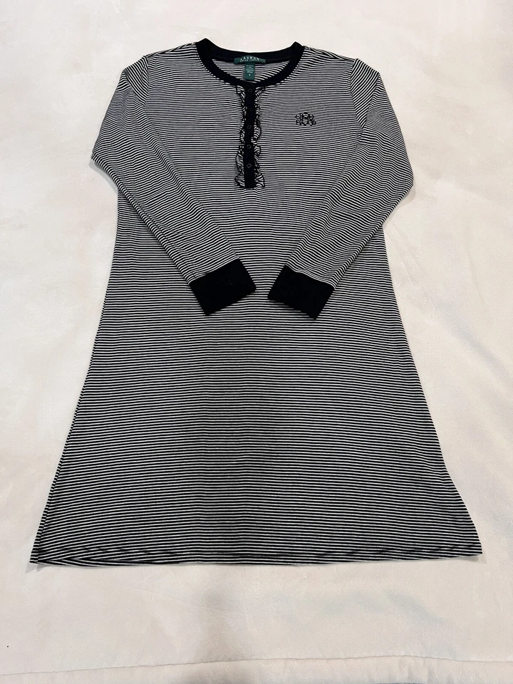 Ropa íntima y de dormir Lauren Ralph Lauren para dama talla S mangas largas a rayas Foto 2 de 4