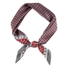 Vintage Silk Feel Square Scarf for Men Satin Bandana Tiny Medallion Print Gray