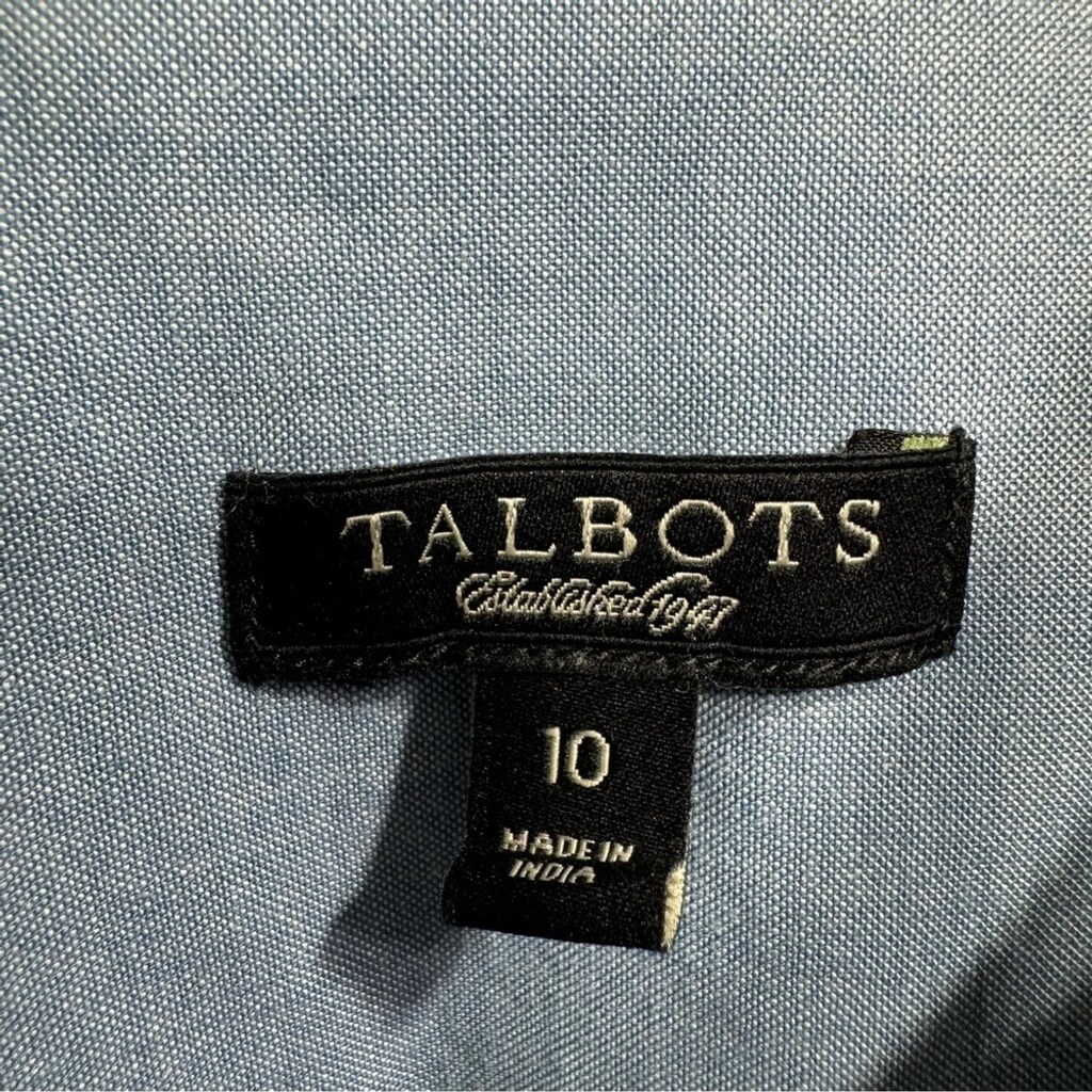 Talbots Blue Chambray Button Front Ruffle Tailore… - image 13