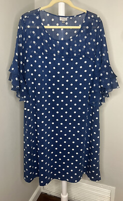 blue and white polka dot dress plus size Corseted Navy Polka Dot Dress – F A R I D A