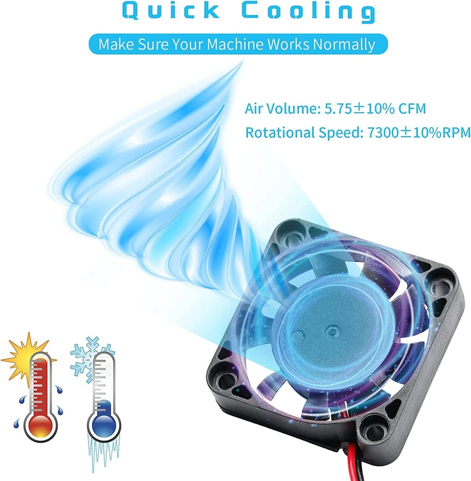 4Pcs 24V 40mm Cooling Case Fan 4010 40x40x10mm DC Mini Silent 3D Printer 2-Pin - Image 2 of 4