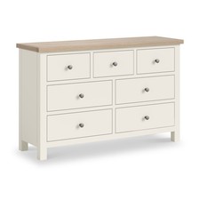 Roseland Furniture Trelan Coconut White 3 over 4 Chest of Drawers RRP £400