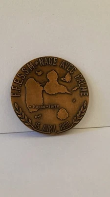Médaille en bronze GUADELOUPE 1990 Nage avec palmes - Photo 1/3