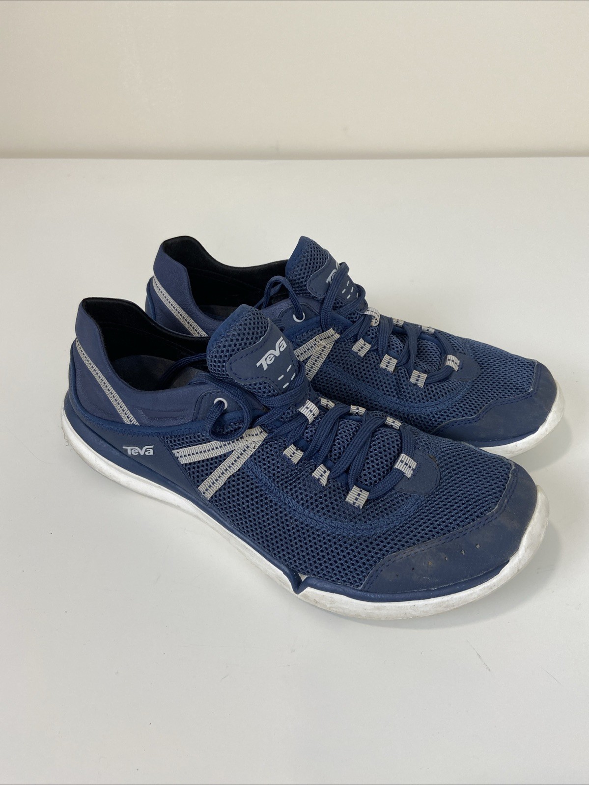 SAOLA Scarpe sneakers basse casual Teva Evo mesh uomo taglia 9 blu bianco