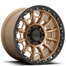 Matte Bronze Black Lip Kmc Wheels Km547 Carnage 17x9 Off-road Rims 4pcs D4