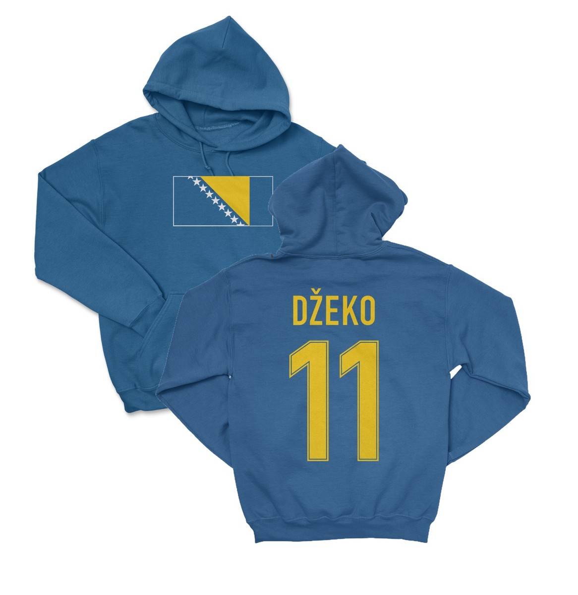 Bosnia Pride Dzeko 11 Two-Sided Jersey Style Unisex Hooded