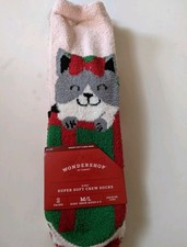 2 Pairs of Wondershop Cat Super Soft Crew Socks For Kids Shoe Size 2-5