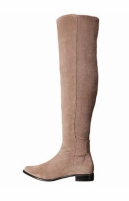 M4D3 Women's Olympia Taupe Cow Suede/Stretch Knee High Boots Size 6.5
