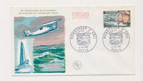 D340426 France FDC Aviation - Aircraft 40th Anniversary Crossing North Atlantic