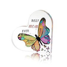 Gifts for Mom from Daughter Son,Butterfly Desk Decorations Heart-butterfly-mom
