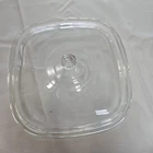 Vintage Pyrex P-12-C Square Glass Domed Replacement Lid Clear Corning Ware
