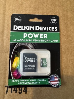 Delkin Devices 128GB Power Micro SD Card UHSII U3V90  300MBs Read 250MBs G2U