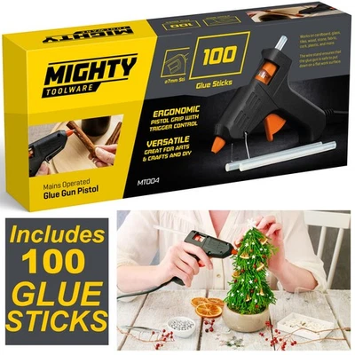 MIGHTY TOOLS MT Glue Gun with 100 Glue Sticks for Hobby Craft Electronics Super Glue Adhesive