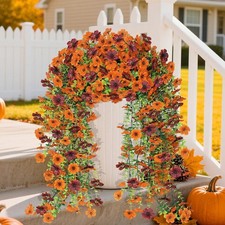 Artificial Fall Flowers for Outdoors, 2 Pcs Fake Fall Silk Daisy FlowERS........