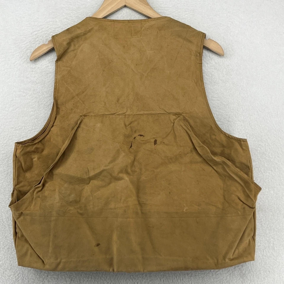 TED WILLIAMS SEARS Vest Mens M Hunting Shooting Canvas Fishing 70s Brown VTG - Image 2 of 4