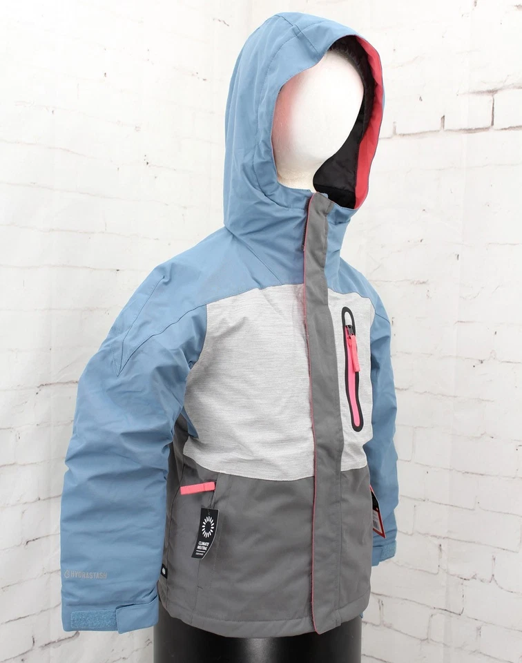686 Hydrastash Insulated Snow Jacket, Girl's Youth Small, Steel Blue Colorblock - Image 2 of 4