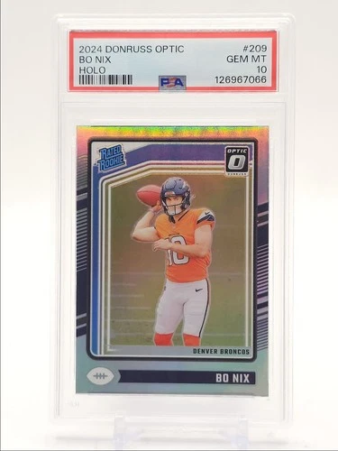 BO NIX 2024 DONRUSS OPTIC RATED ROOKIE FOOTBALL HOLO A RC PSA 10 Q0004