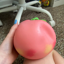 Large Pink Yellow Squeeze Ball, Squeezable Squishy Stress Reliever