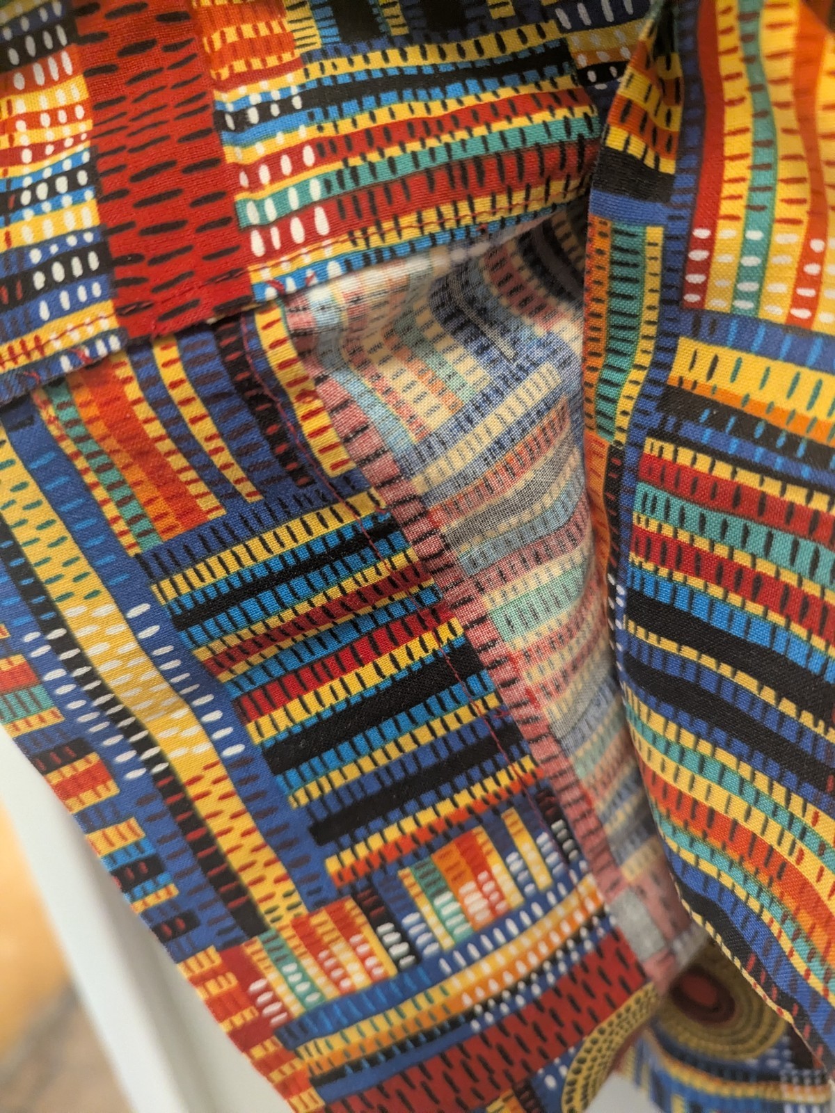 Handmade African Print Patchwork Button Up Shirt … - image 4