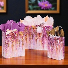 WISTERIA WISHES Design Gift Paper Bag Choose Size & Package Amount