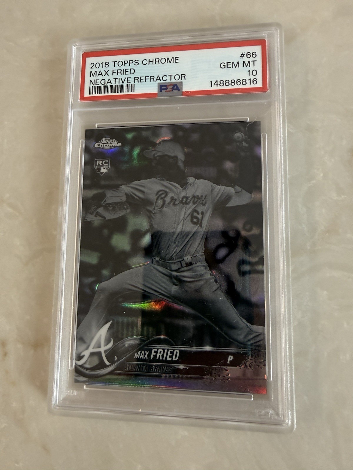 2018 Topps Chrome Negative Refractor Max Fried #66 PSA 10 Gem MINT Rookie