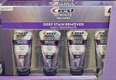 Crest 3D White Deep Stain Remover Whitening Toothpaste, 2.1 oz., 4 pk.